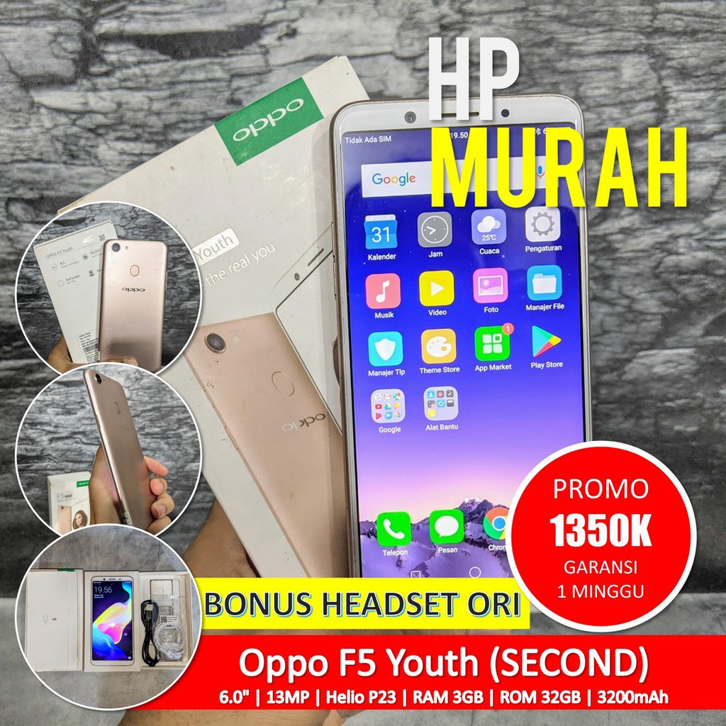 [Bisa COD] MURAHH Oppo F5 Youth 3/32GB – Android Second Seken Bekas Handphone Murah