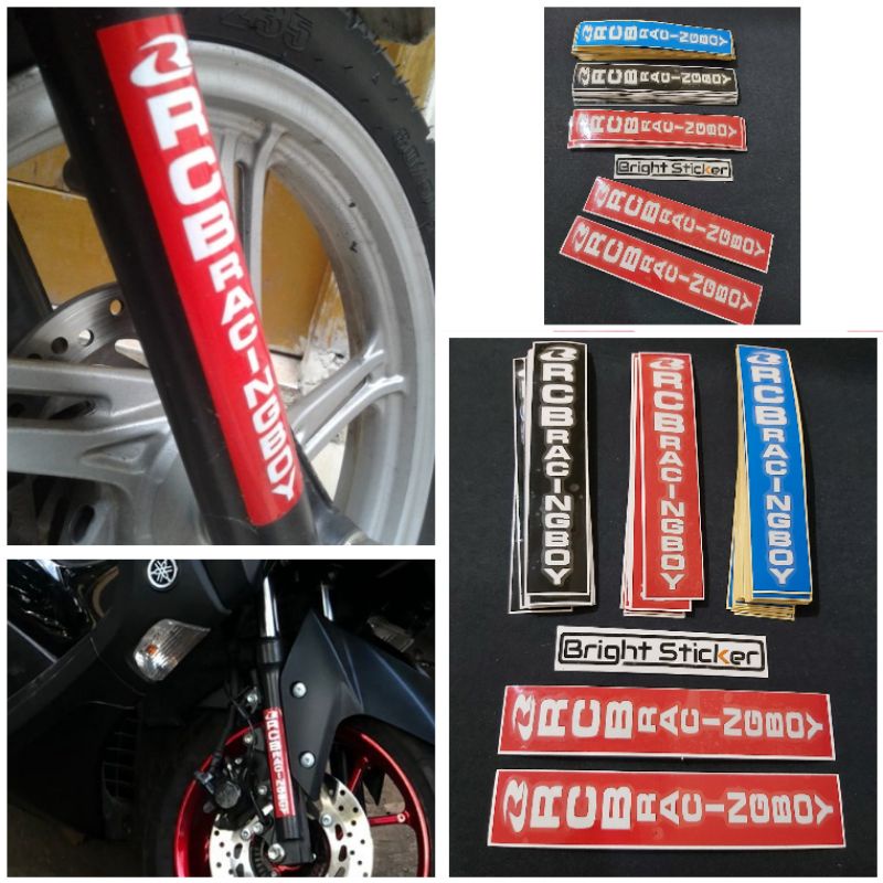 STICKER RCB RACING BOY SHOCK DEPAN CUTTING