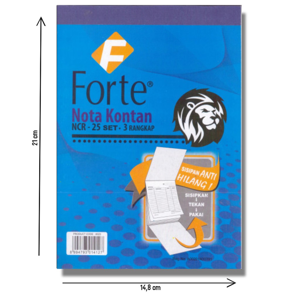 

Nota Forte B3 Ply (1 pack=10 pcs )/Besar 3ply/Nota penjualan 3 rangkap