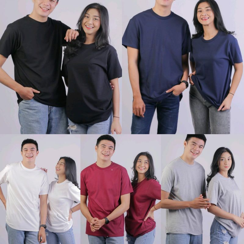 KAOS POLOS PRIA DAN WANITA - KAOS PASANGAN - ATASAN COUPLE