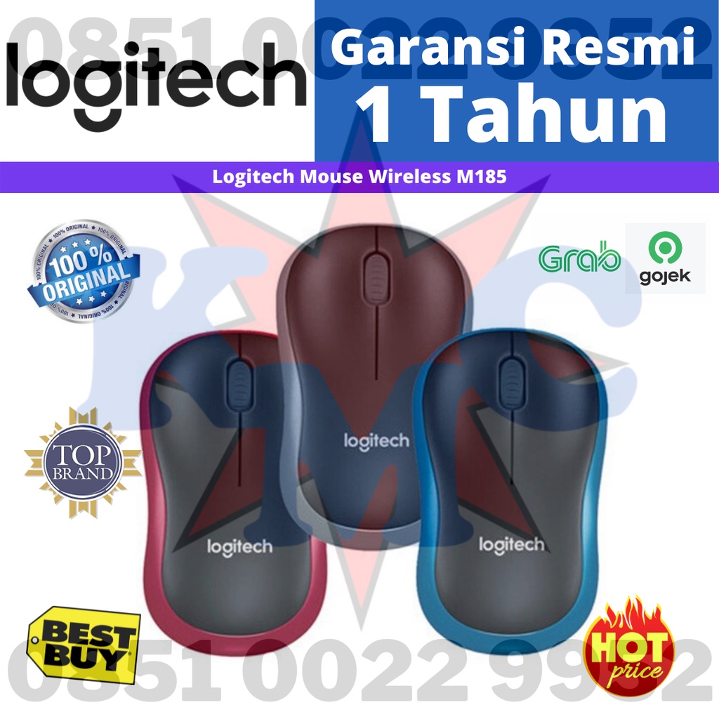 MOUSE LOGITECH M185 MOUSE WIRELESS M 185 ORIGINAL