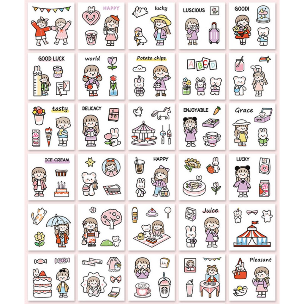 [Bisa COD] STIKER TUMBLR AESTHETIC SET/ Stiker Pack Aesthetic /Stiker Hp Laptop/ Sticker Tumblr 1PCS-HAppyday Pink