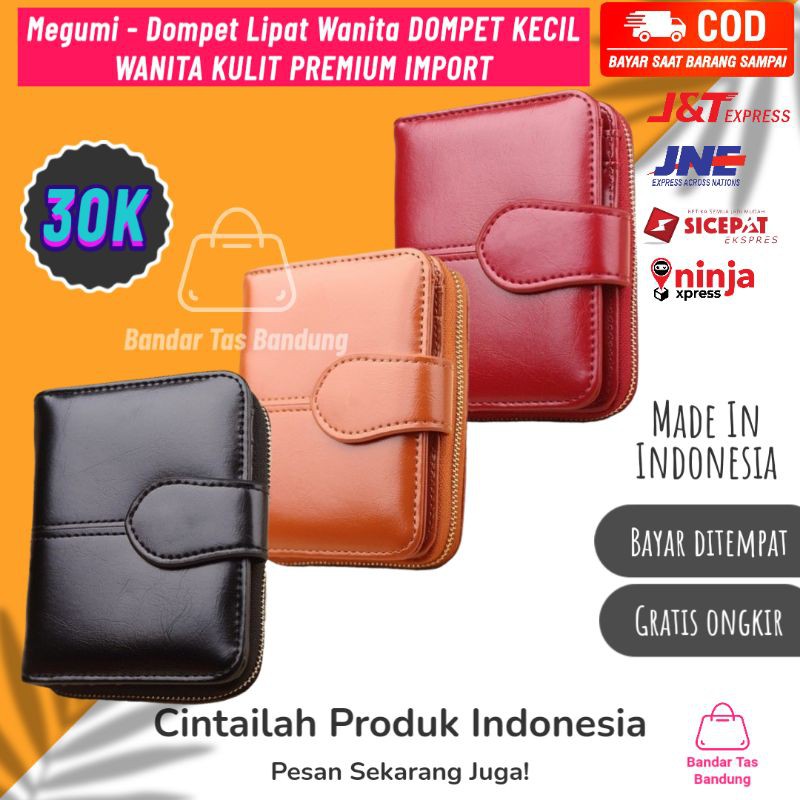 Megumi - Dompet Lipat Wanita DOMPET KECIL WANITA KULIT PREMIUM IMPORT BRANDED FASHION KOREA BATAM