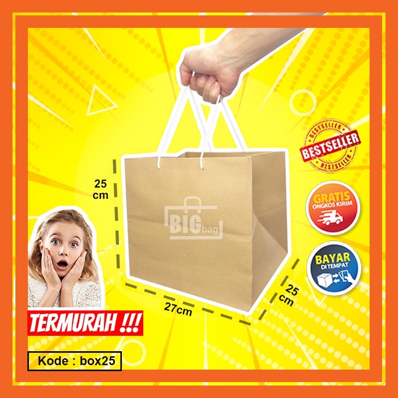

PAPER BAG PAPER BAG COKLAT PAPER BAG POLOS TAS KERTAS BOX25