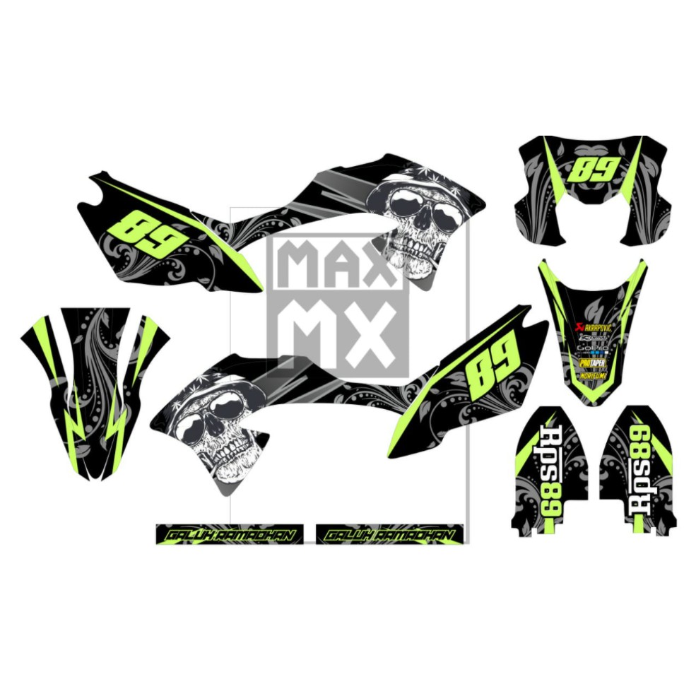 Decal Stiker KLX 150 BF Dekal Variasi Sticker Striping Custom Full Body hitam minimalis