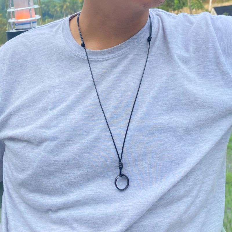 KALUNG PRIA KEREN CINCIN TITANIUM HITAM BLACK PREMIUM