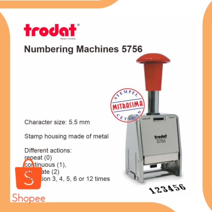

Unik perkakas Trodat 5756 - Numbering Machines - Stempel Nomorator otomati Limited