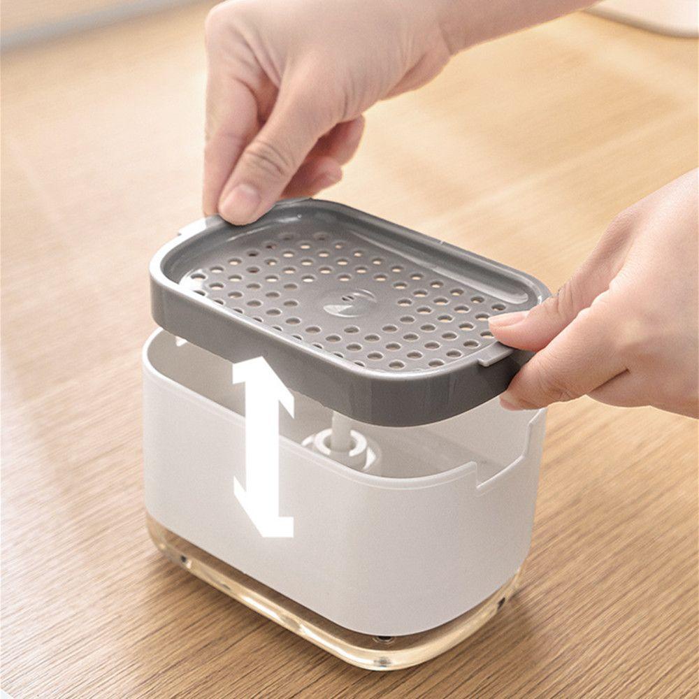 Dispenser Pompa Sabun Atas Alat Dapur Isi Detergen Double Layer Manual Press Cairan Pembersih Kotak