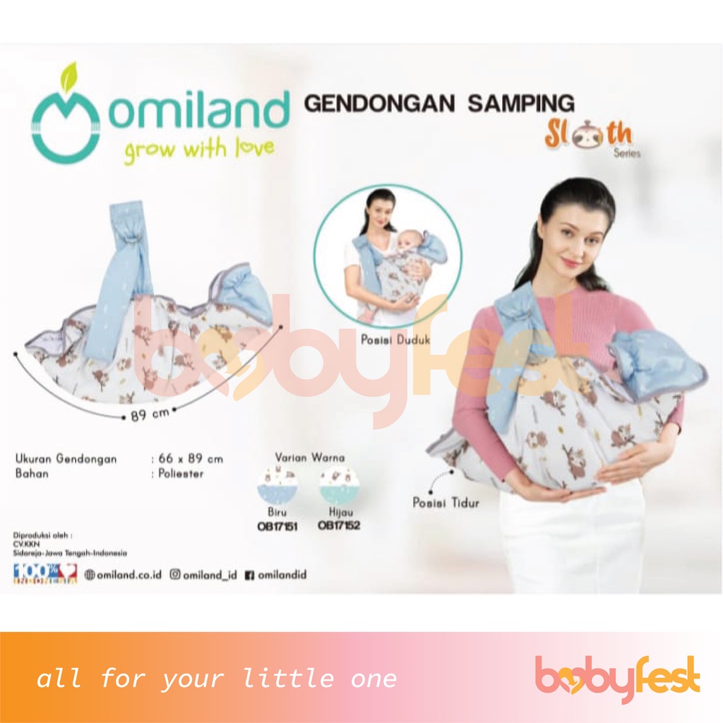 Omiland Gendongan Samping Bayi Sloth Series