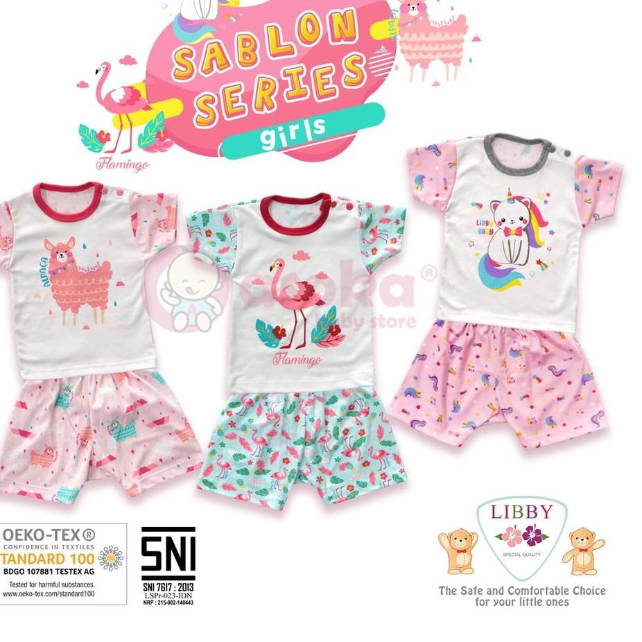 TOP Setelan Oblong Sablon Series Girls Pendek Libby ASOKA CFD18 .......
