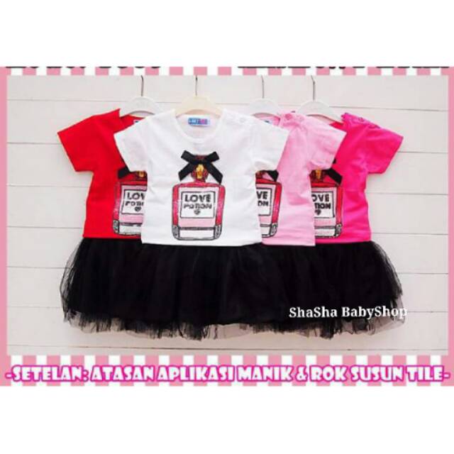 Baju anak perempuan setelan tutu parfum