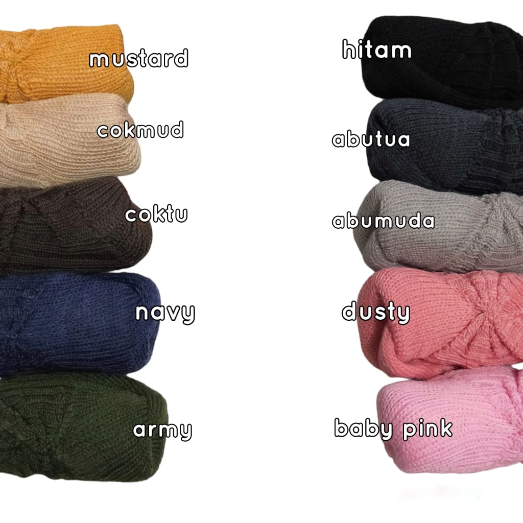 Inner Jilbab Rajut Dalaman Hijab Antipusing Model Kerut Belakang Buntu