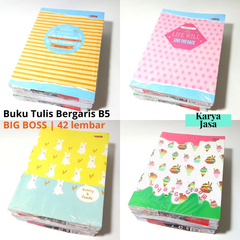 

[1 Pcs / 1 Buku] BIG BOSS Buku Tulis Bergaris 42 Lembar Ukuran B5 | Buku Tulis Sekolah 42 Lembar Grosir Medan