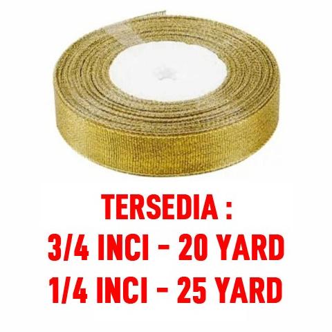 

Ready stock] Pita Metalik Warna Emas Kerajinan Tangan Ribbon Glitter Hampers Kado