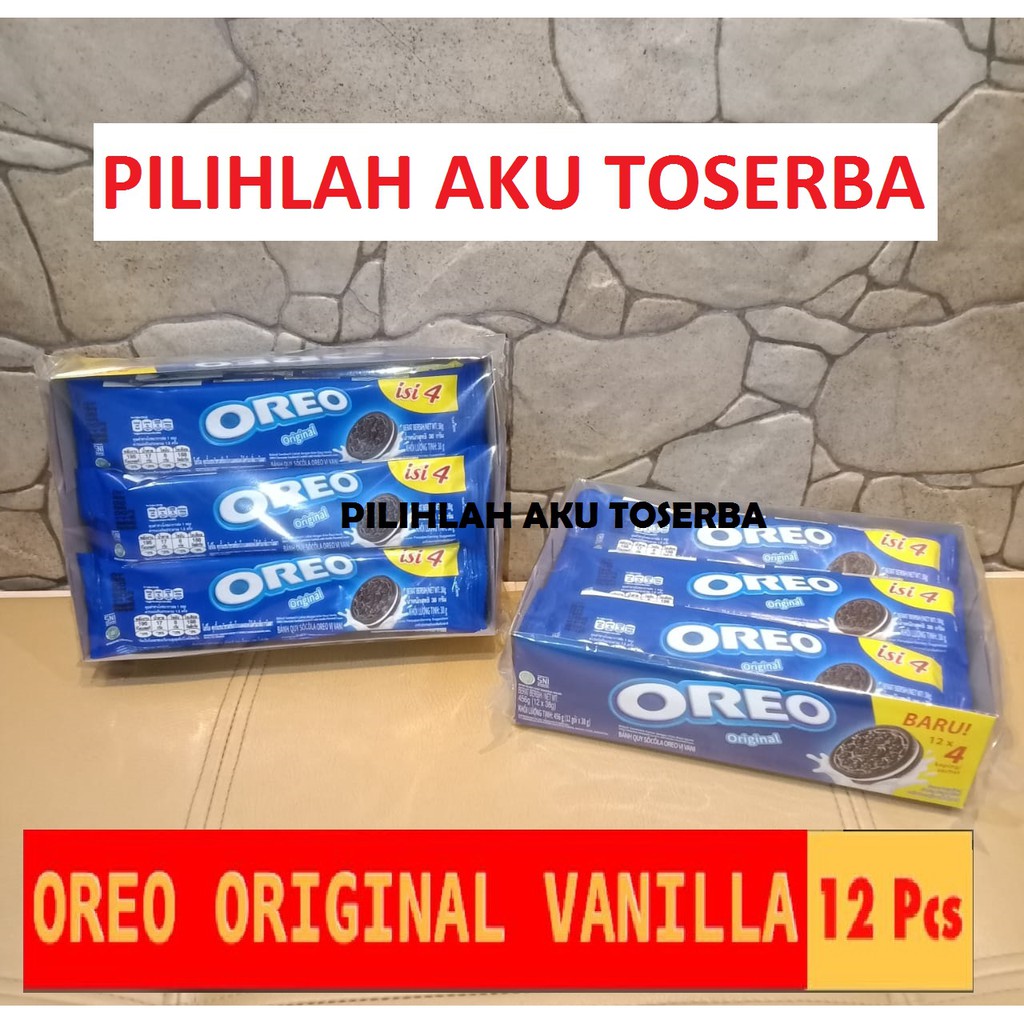 Biskuit Oreo Original Krim Vanilla 12 x 27 gr ( HARGA PER BOX )