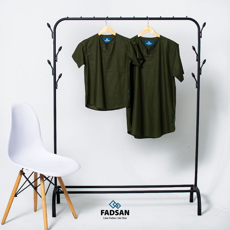 baju koko ayah dan anak mewah Mono Army lengan pendek