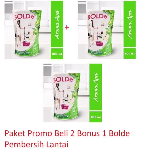 Promo Beli 2 Gratis 1 Bolde Pembersih Lantai Aroma Apel