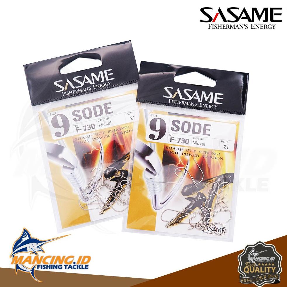 Sasame Sode F-730 Flat Carbon Hook Kail Pancing Ikan Mas Gurame Bawal Patin Hiu Anti Moncel Made In 