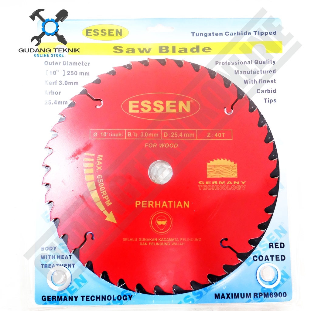 Mata Pisau KAYU Circular Saw ESSEN 10&quot; 24T 40T 60T - Mata Gergaji Circle 10 Inch 24 40 60T Circular Saw Blade