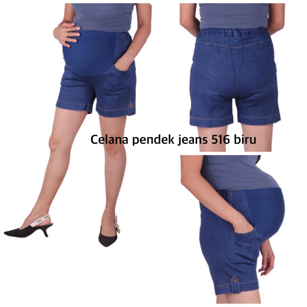 celana hamil jeans pendek 516 bajuhamil