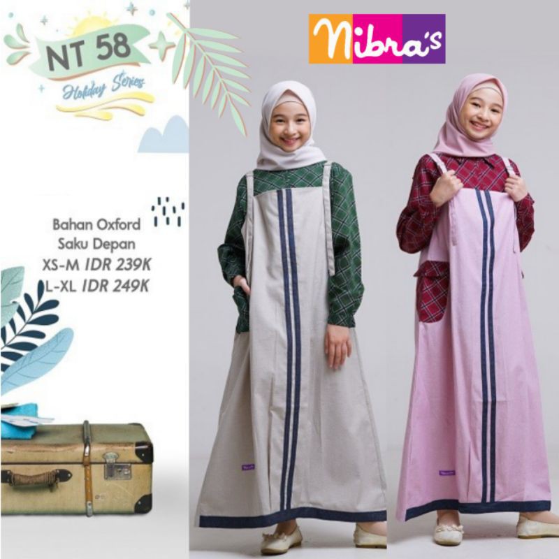 [BISA COD] BAJU SETELAN MUSLIM ANAK REMAJA TERBARU NIBRAS NT 58 / SETELAN ATASAN BAWAHAN MUSLIM ANAK