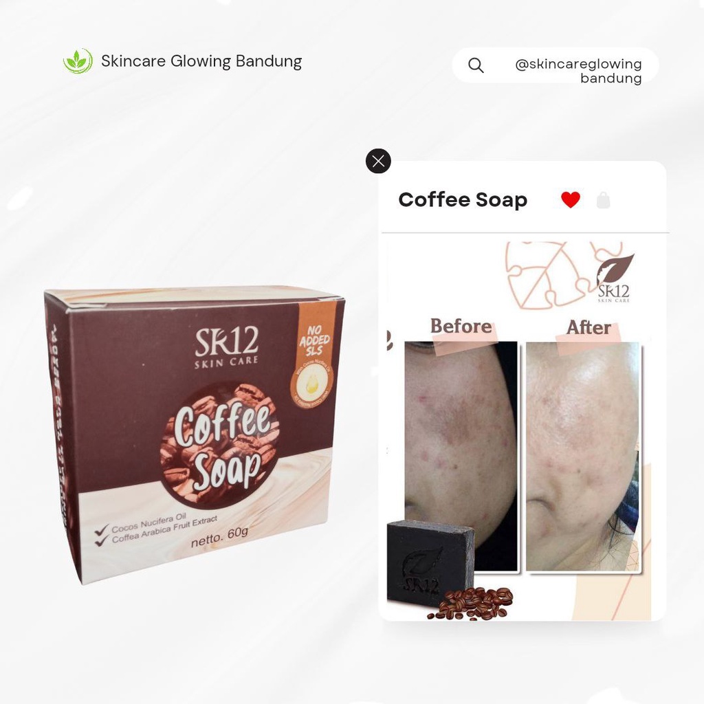 Sabun Kopi SR12 Skincare Face Soap Pembersih Muka Sabun Cuci Muka Herbal Perawatan Wajah Atasi Flek Hitam