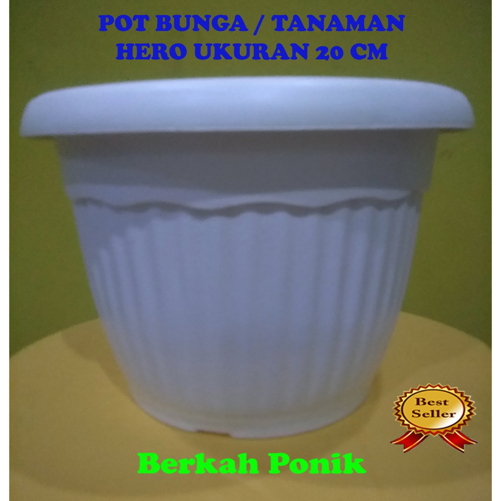 Pot Putih Bunga Ukuran 20 / Pot Tanaman Putih Hero 20 cm