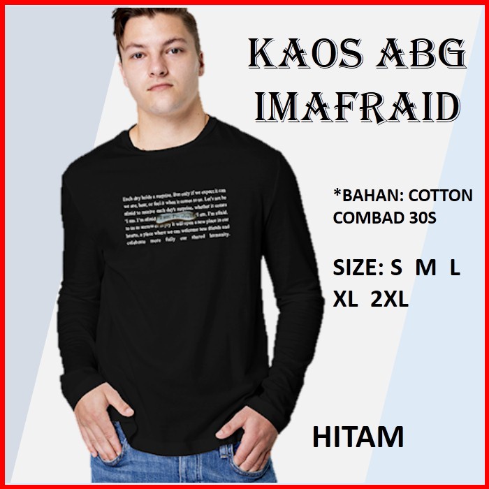 Baju Kaos Pria Remaja Lengan Panjang Imafraid Distro Keren Warna Hitam 225