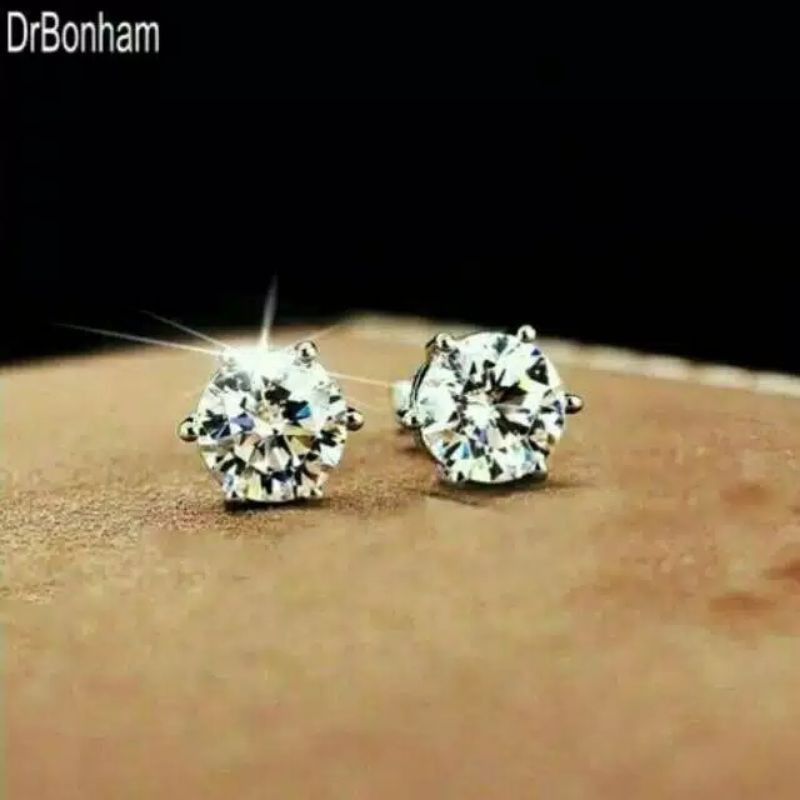 Anting Titanium Anti Karat Selamanya Permata Microzirconia Berkilau Sekali /Anting wanita permata