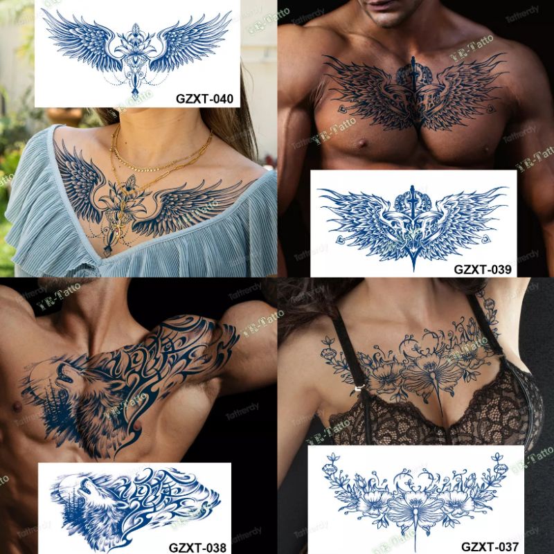 0Tatto Dada Tulisan Kembang Bunga Tahan Lama 10-15Hari MODEL GZXT