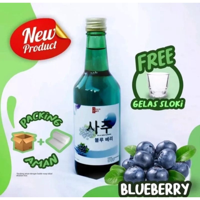 

SOJU NON ALKOHOL | 100% HALAL VARIAN RASA BLUEBERRY | FREE SLOKI DAN PACKING