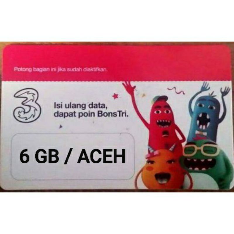 Voucher tri 6gb wilayah aceh lon sayang