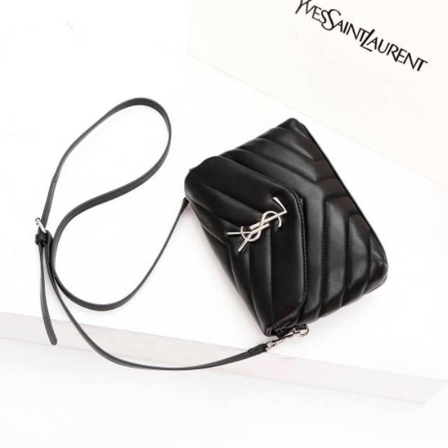 YSL Toy Lou Lou Black Semi Premium Import Tas Slempang Clutch Hitam