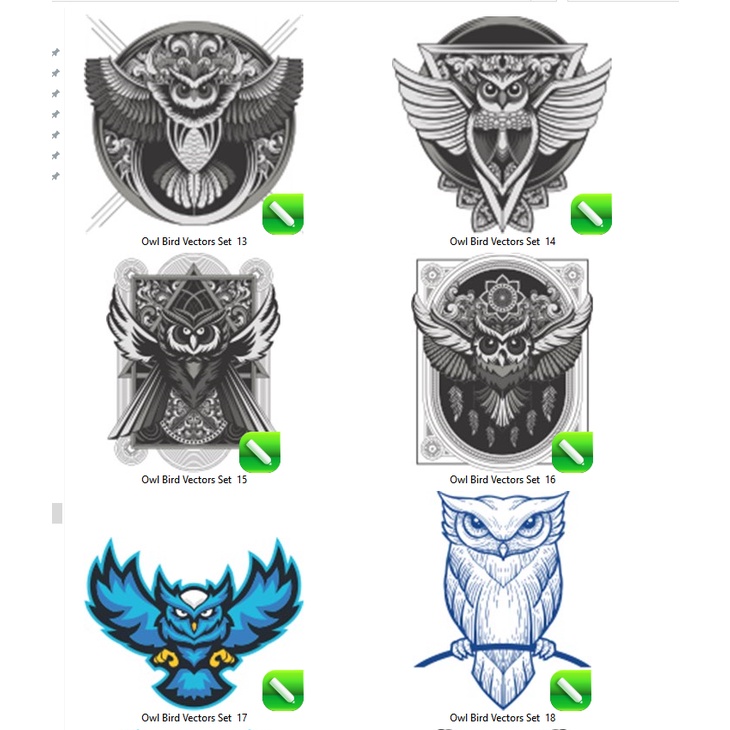 Owl Bird Vectors - Coreldraw
