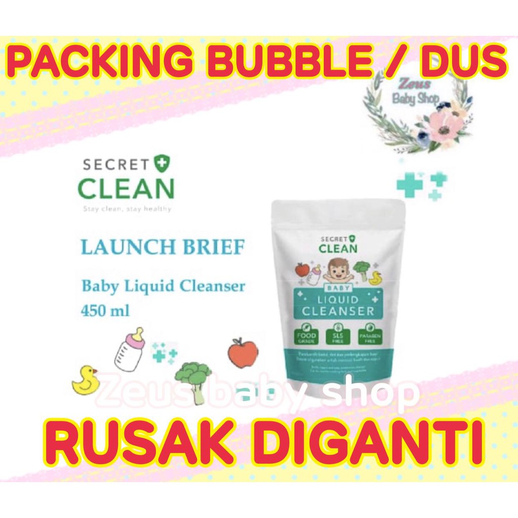 ZEUS Secret Clean Baby Liquid Cleanser Pembersih Botol, Dot, dan Perlengkapan Bayi 450ml