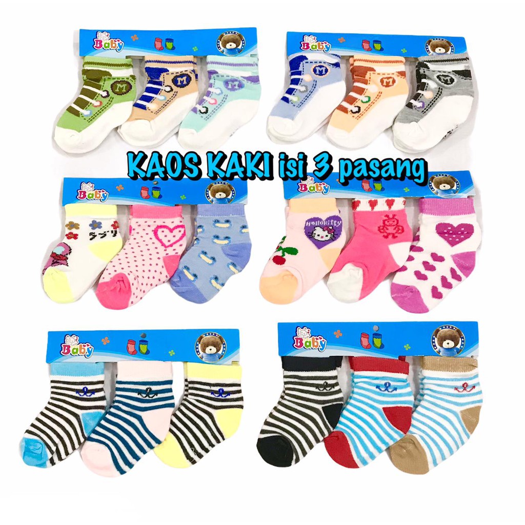 (1 KG MUAT 26 SET) KAUS KAOS KAKI BAYI ANAK ISI 2 ATAU 3