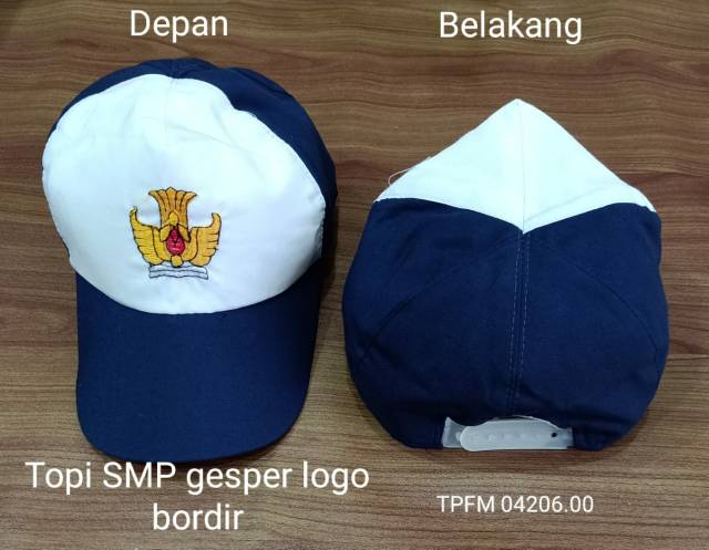 Topi dasi sekolah anak SD SMP SMA SLTA bordir famatex halus pengatur karet gesper adem murah