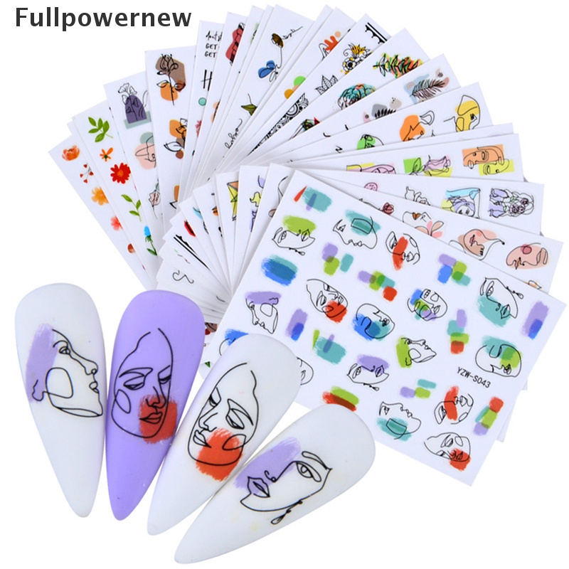 [FULL] 2021 New Nail Stickers Simple Face Design Manicure Slider Water Decal Decoration