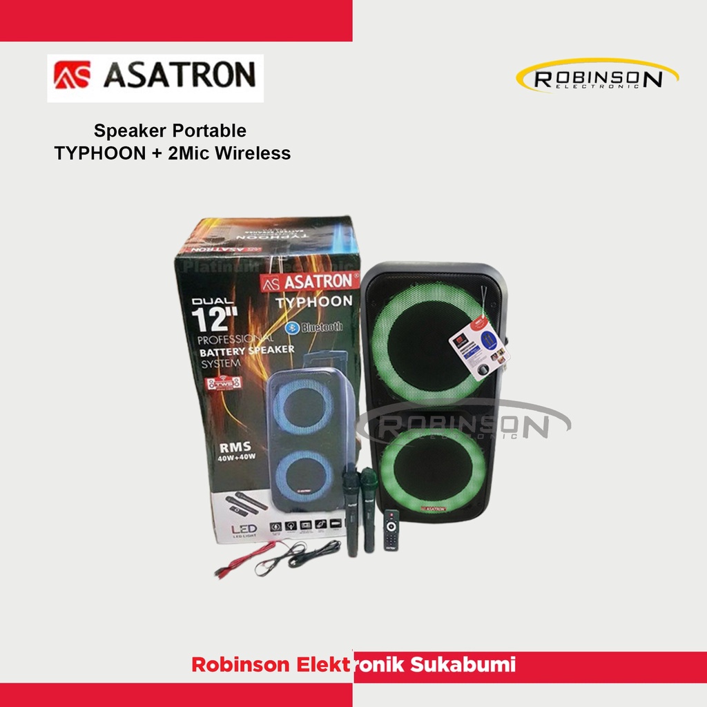 Speaker Asatron Portable TYPHOON + 2Mic Wireless