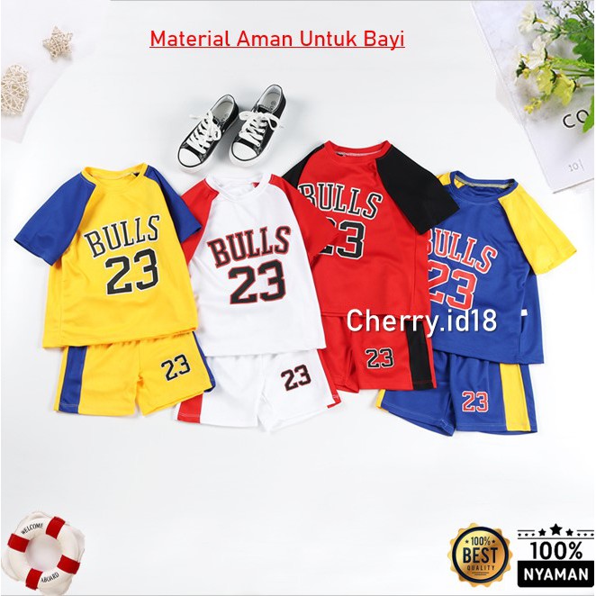 (1Thn-4Thn) COD Set Baju Basket Anak Unisex / Baju Basker Anak Lengan Pendek / Setelan Baju Anak