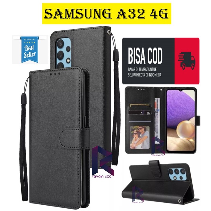 CASE SAMSUNG A32 4G FLIP WALLET LEATHER KULIT PREMIUM SARUNG BUKA TUTUP FLIP CASE SAMSUNG A32 4G