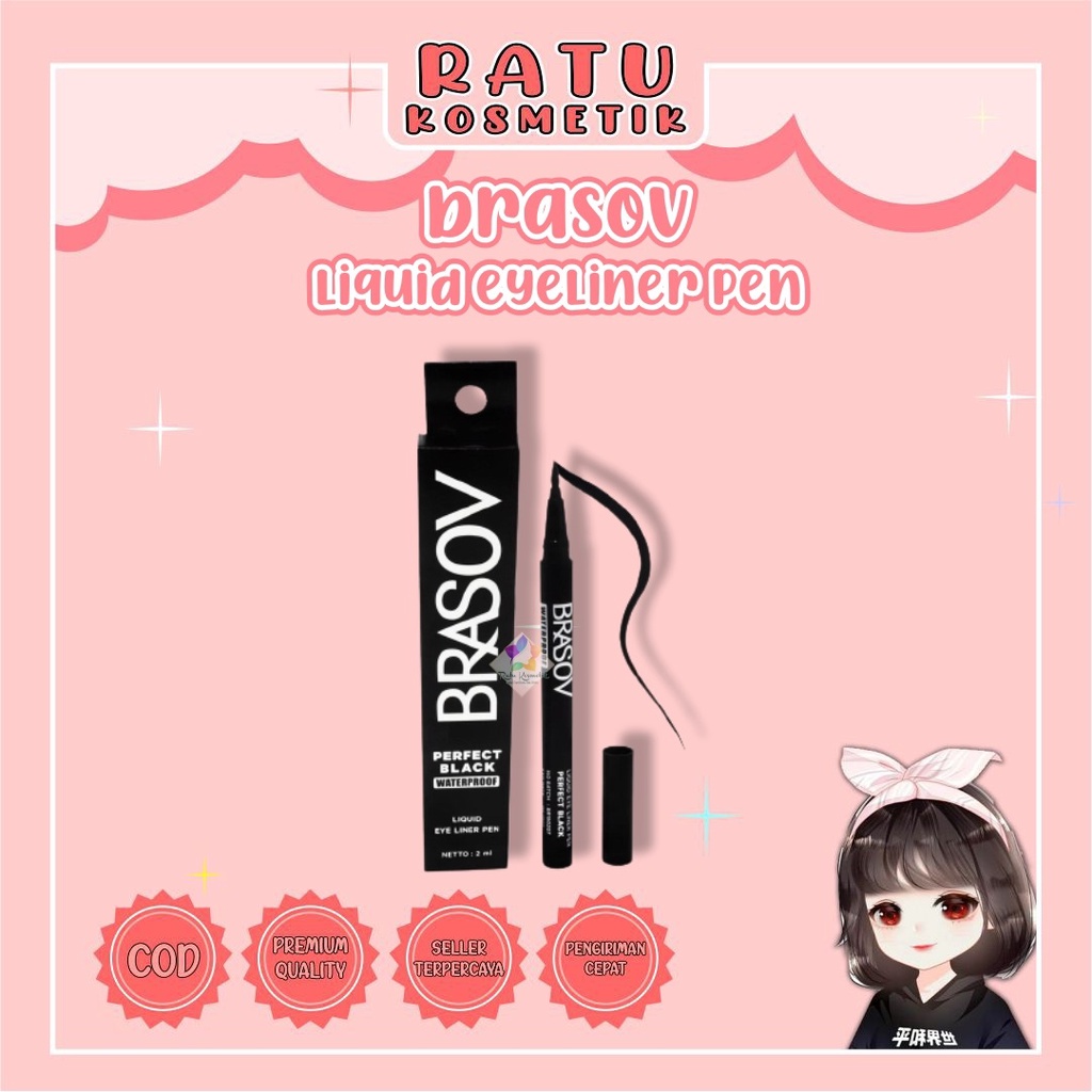 ❤ RATU ❤ Brasov Eyeliner Spidol Perfect Black Waterproof | Liquid Eyeliner Pen 2ml BPOM✔️