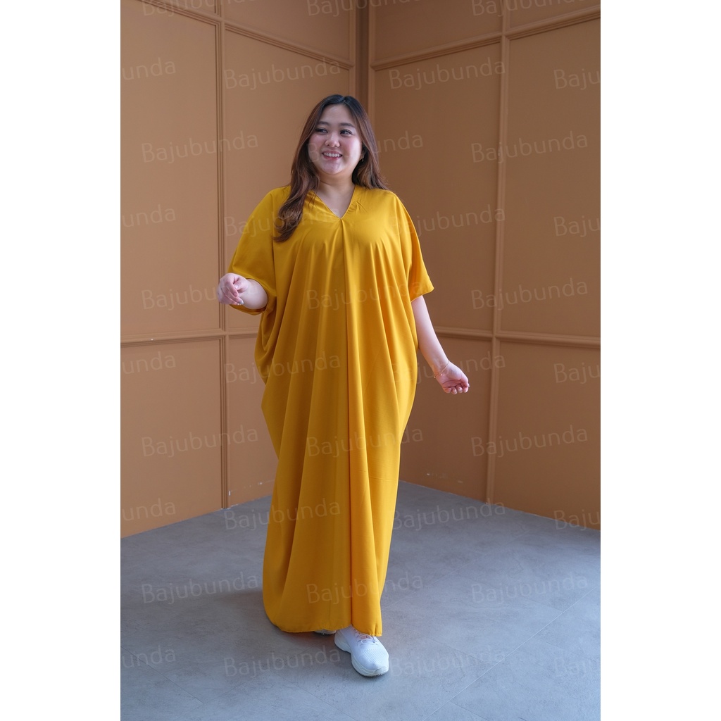 DRESS KAFTAN JUMBO BIG SIZE POLOS WANITA XXXL