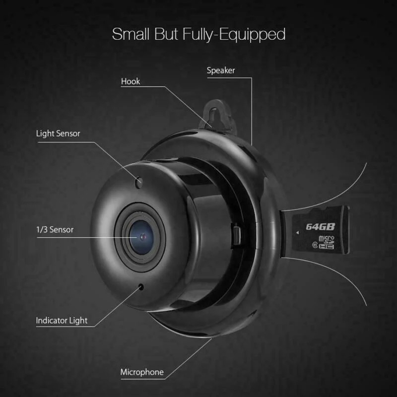 HD Wireless Ip Mini Camera Wifi Smart Net Cam Aplikasi V380