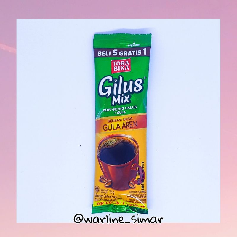 Tora Bika Gilux Mix Gula Aren Sachet 23gr / Kopi Gilux Mix Gula Aren