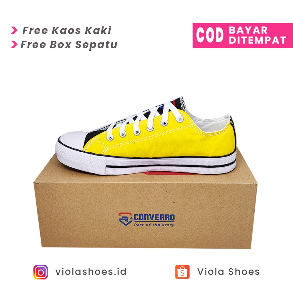 CUCI GUDANG SALE Sepatu Fashion Converro Terbaru Sneakers Casual Impor Termurah Sepatu Canvas Korean Style Unisex Kekinian Sepatu Premium Terlaris Sepatu Wanita Kanvas Sneakers Tali Outsole Tebal Tren Cewe Terkini Elegan Mewah Keren