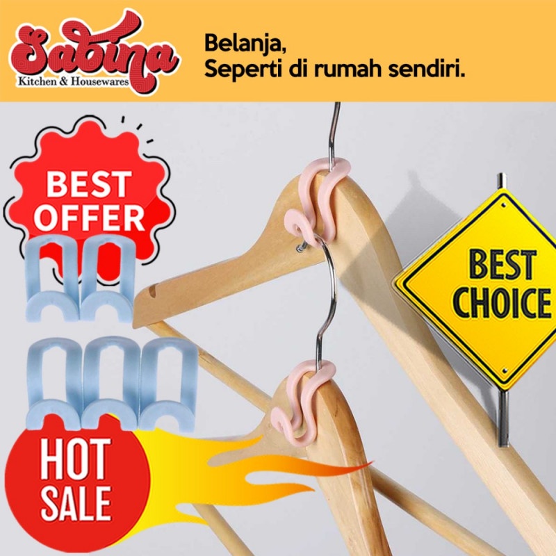 Gantungan Hanger Mini Lemari Baju Pakaian 5 Pcs Antislip Easy Hook