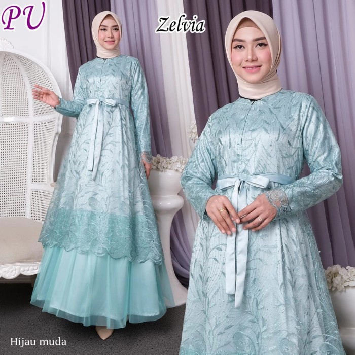 Gamis Kondangan / Gamis Pesta Mewah Jumbo / Gamis Brokat Tile Mutiara / Gamis Brukat / Maxi Dress Ga