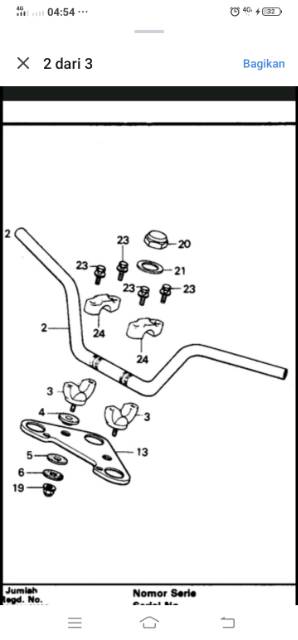 KARET GANJAL GANJEL STANG RAISER STANG HONDA WIN 100 S90 detail original lost pack