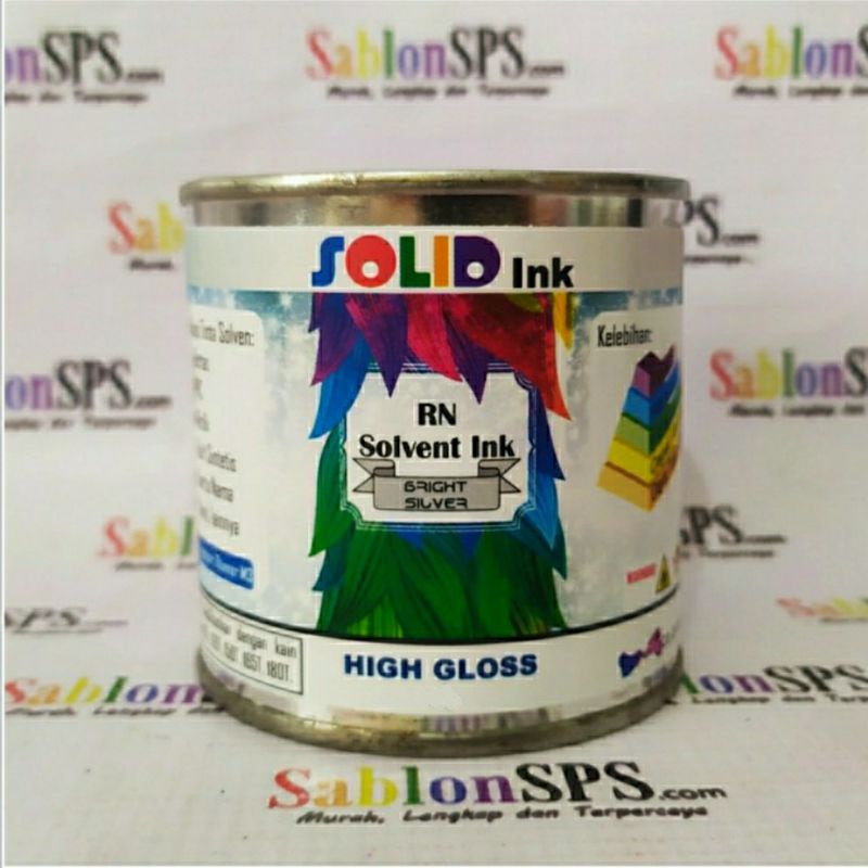 TINTA SABLON PVC SOLVENT BASED 1KG BRIGHT SILVER KERTAS VINYL AKRILIK KULIT SINTETIS